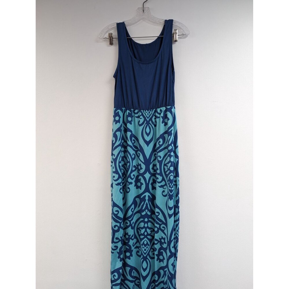 Maxi Dress Size M Sleeveless Blue Aqua Stretchy